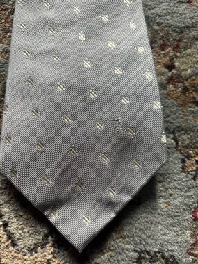 Trussardi Designer Luxury Silver Gray 100% Silk Necktie Wedding Formal Business